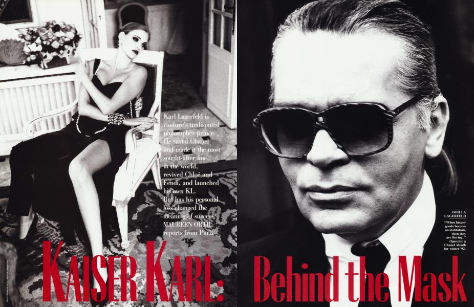 CHANEL NEXUS 写真集 Karl Lagerfeld KAISER KARL: Behind the Mask | Vanity Fair | February 1992