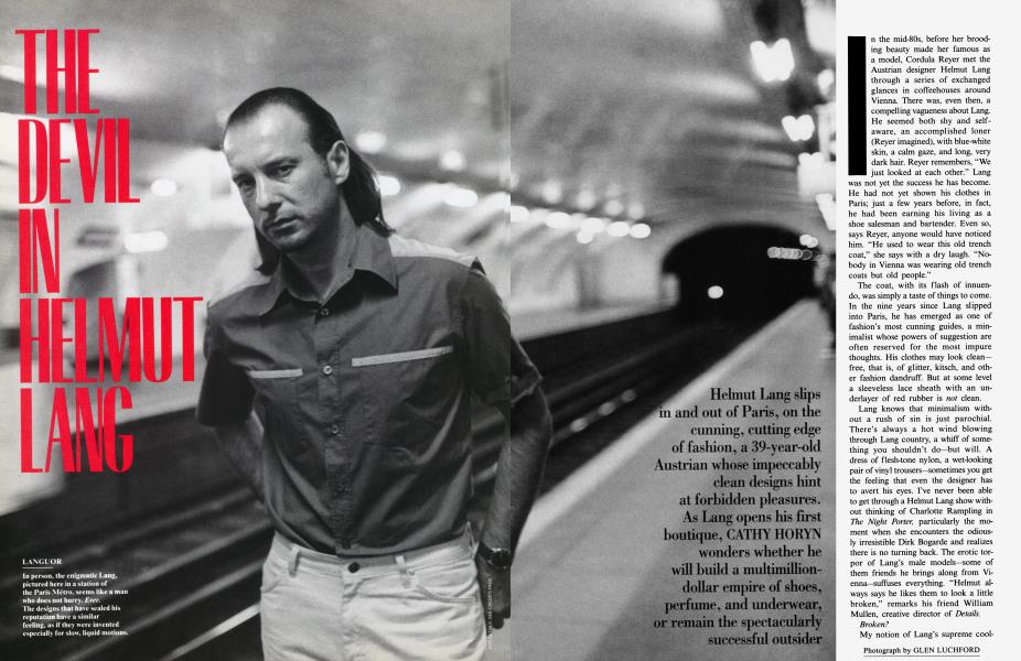 THE DEVIL IN HELMUT LANG | Vanity Fair | November 1995
